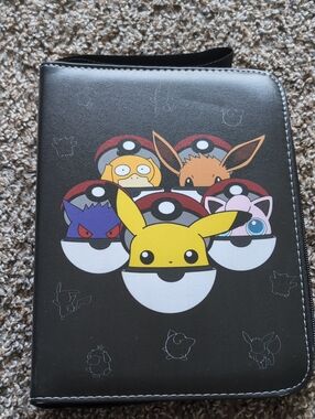 Black Gengar, Psyduck, Pikachu Pokemon Card Binder
